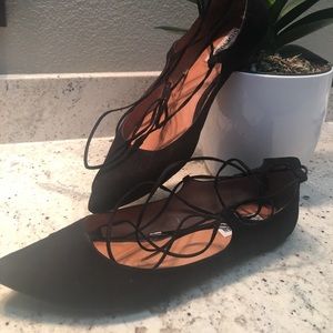 Steve Madden "LeCrew" Lace Up ghillie flats 10