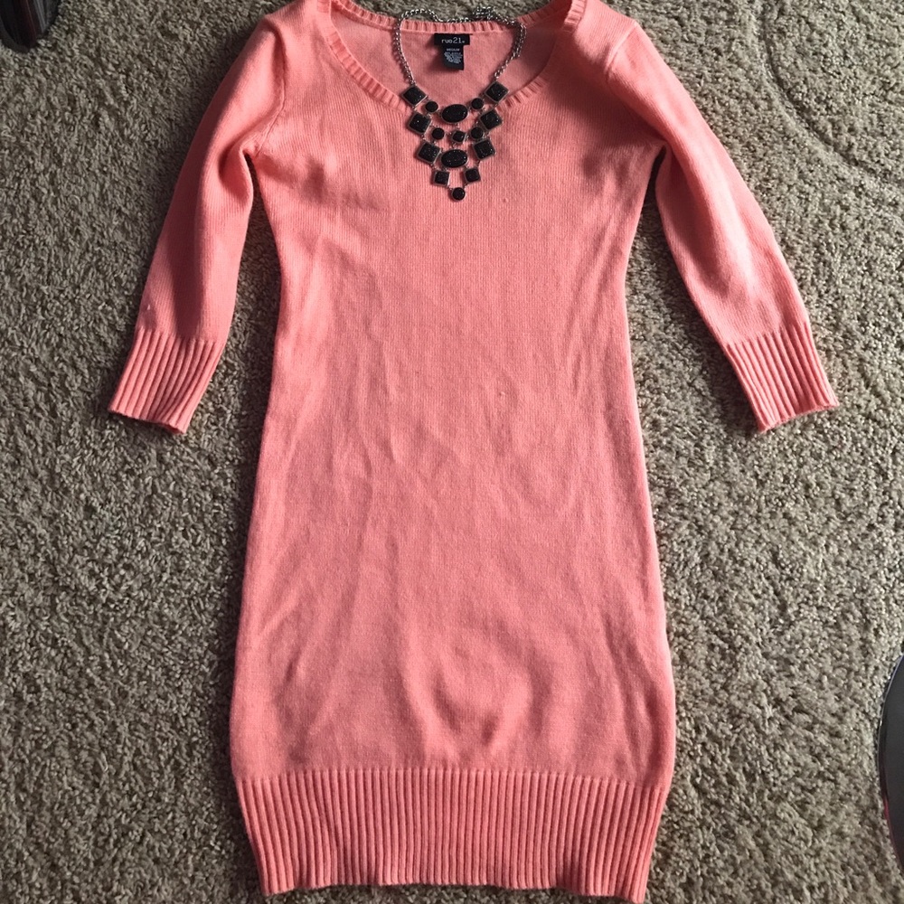 Rue 21 Coral sweater dress