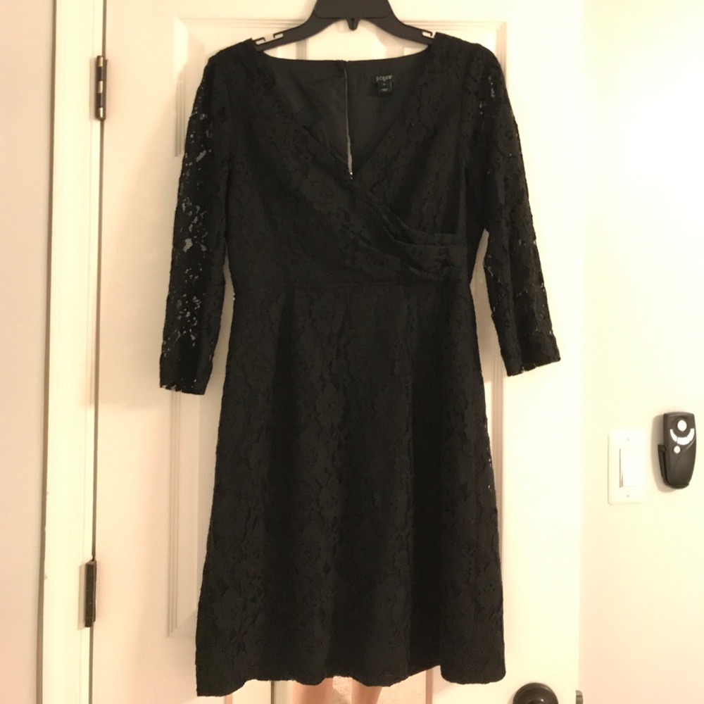Black Jcrew Lace quarter length sleeve dress