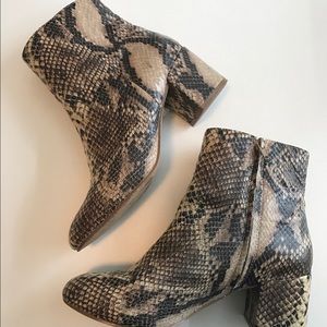 Faux Snake Skin Booties