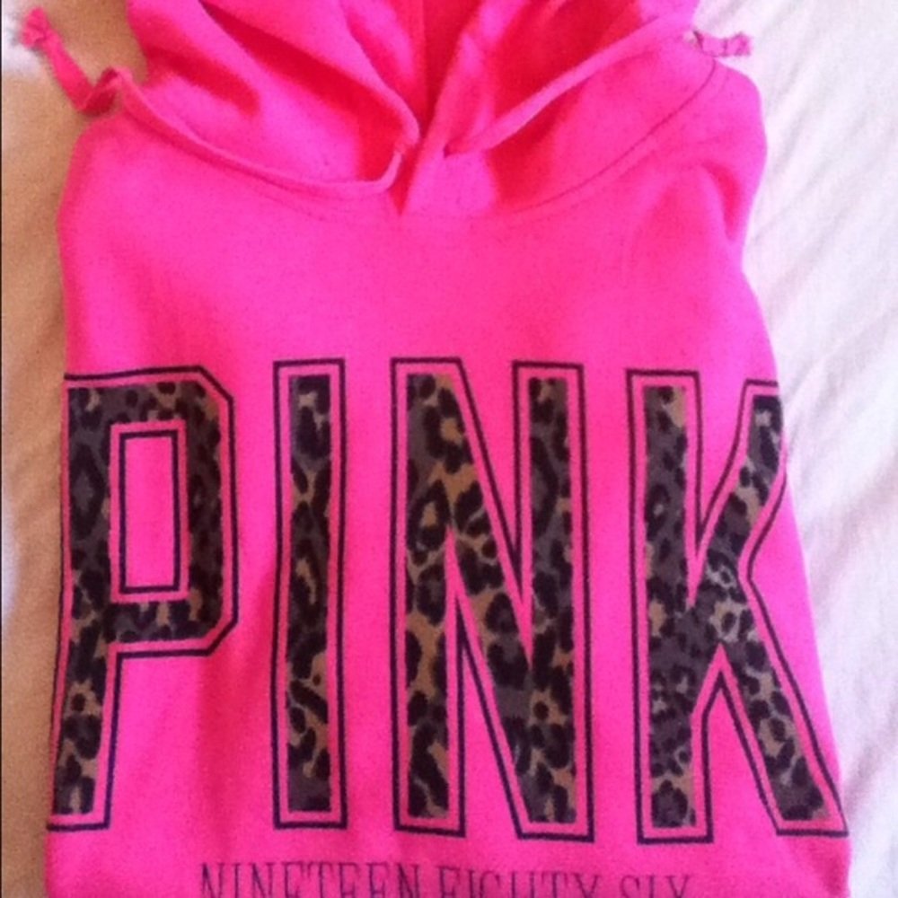 Victoria Secret PINK cheetah hoodie pullover