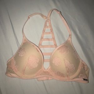 PINK Daisy Lace Ladder Back Push Up Bra