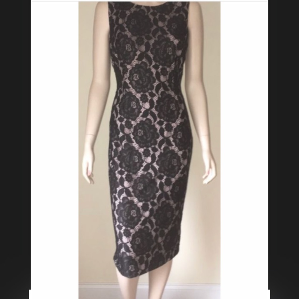 ➕ Ivanka Trump Black Sleeveless Lace Dress 14 New - Picture 2 of 8