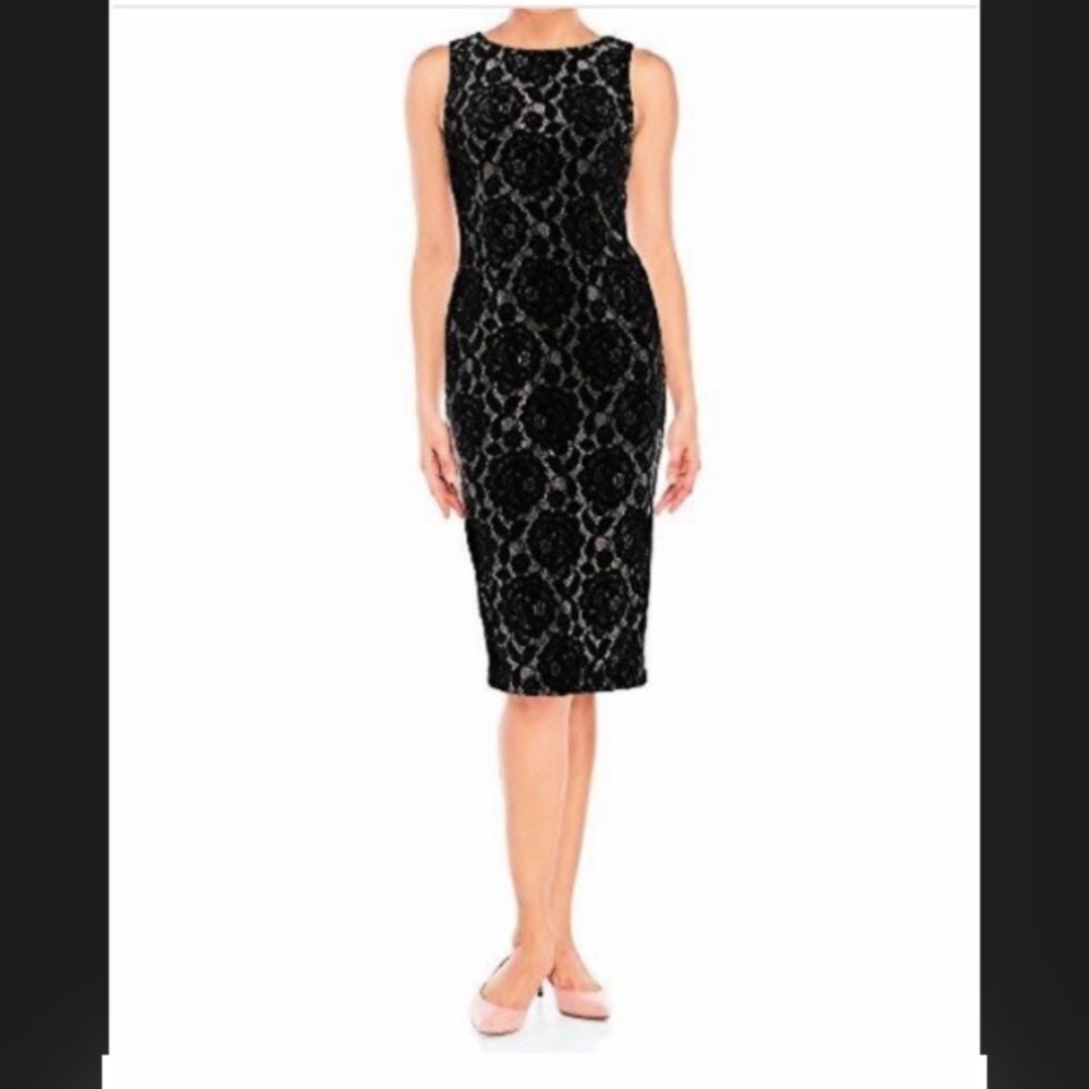 ➕ Ivanka Trump Black Sleeveless Lace Dress 14 New