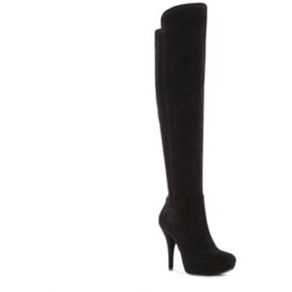 GUESS PEARLA OVER THE KNEE BLACK BOOTS