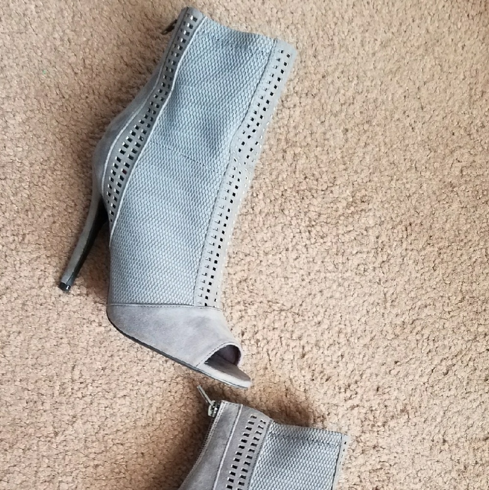 Faux suede booties