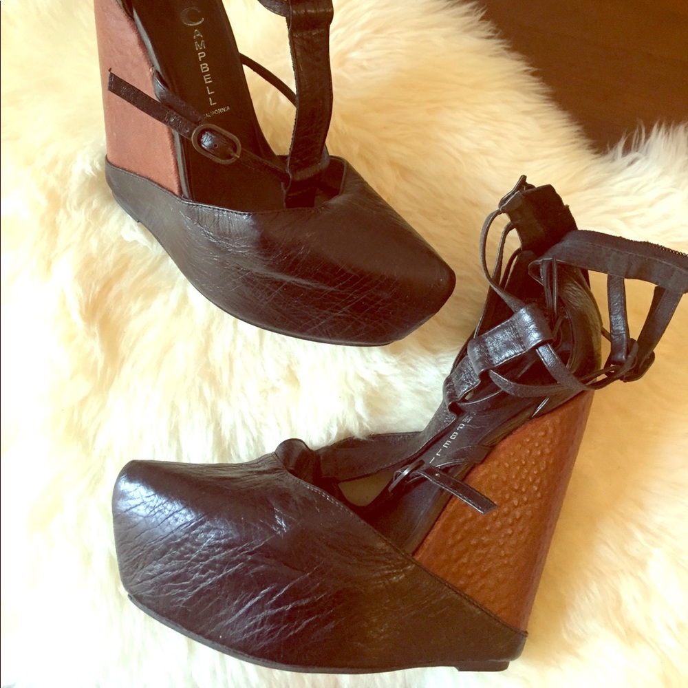 Leather Jeffrey Campbell Platform Wedges
