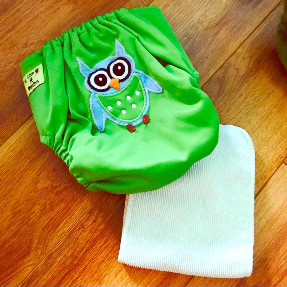 Diaper cover with cute owl on tushie