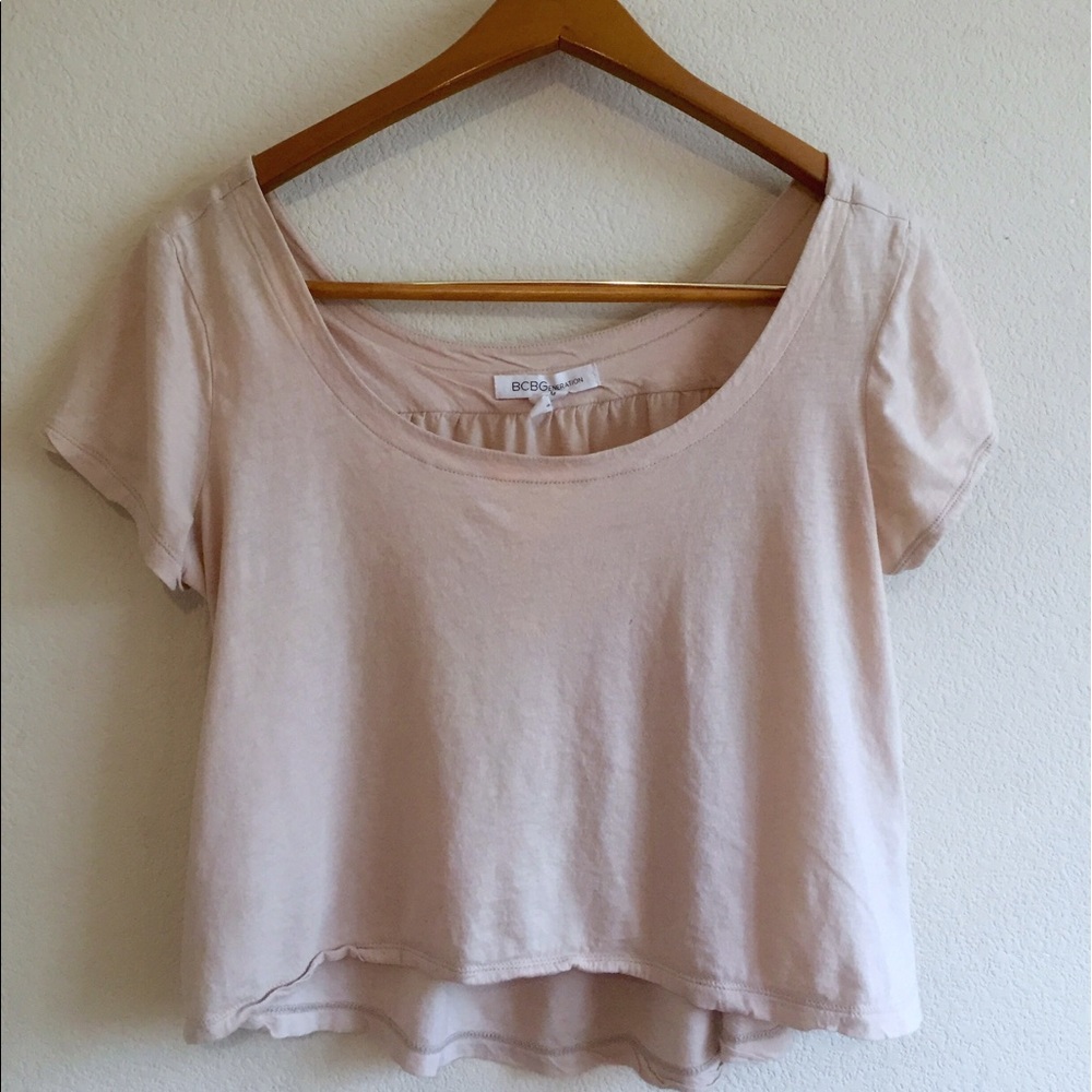 BCBGeneration knit crop top in pale pink size M