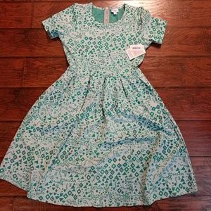 Green patterned Lularoe Amelia