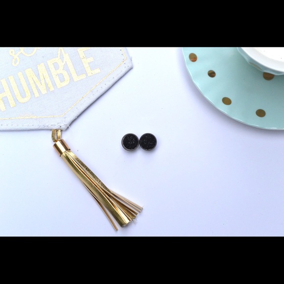 Black Gunmetal Earrings - Picture 2 of 3