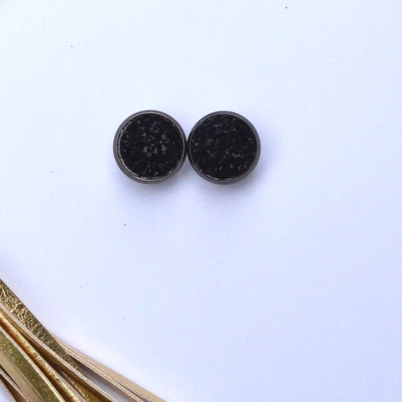 Black Gunmetal Earrings - Picture 3 of 3