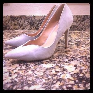 Light grey suede heels