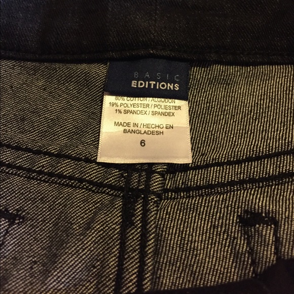 Basic editions black straight leg jeans. Zip up - Picture 2 of 3