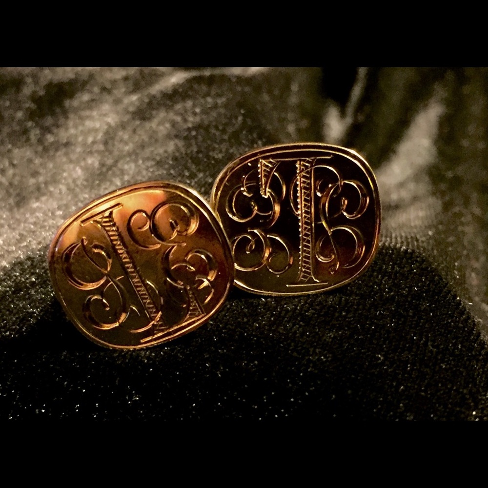 Vintage 14k Solid Gold Cuff Links 16g elegant - Picture 5 of 7