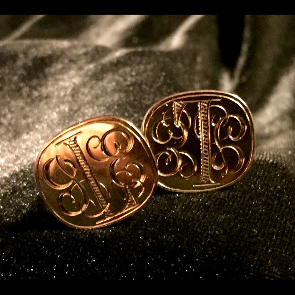 Vintage 14k Solid Gold Cuff Links 16g elegant - Picture 6 of 7