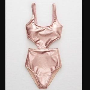 Aerie Scoop Rose Gold One Piece NWT