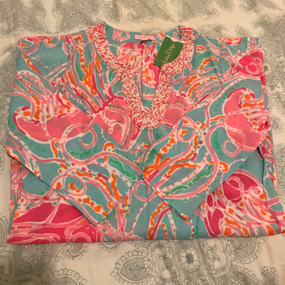 Lilly Pulitzer beaded tunic dress size SM