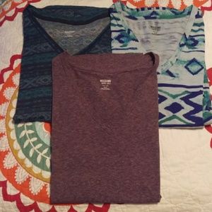 3 Mossimo V Neck Tees
