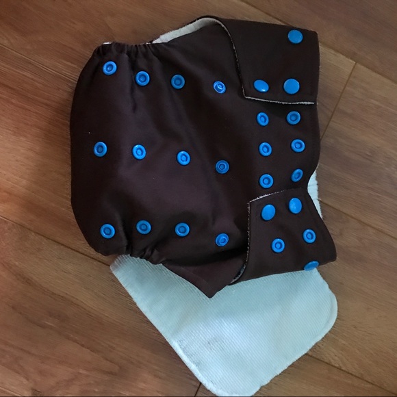 Diaper cover 'little monsters' brown.EUC - Picture 2 of 2