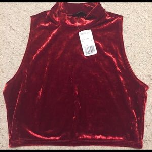 Red velvet crop top