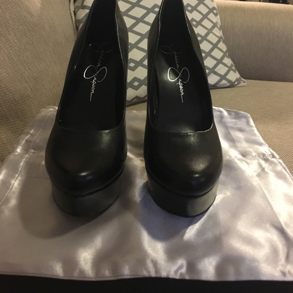Jessica Simpson platform stilettos, black