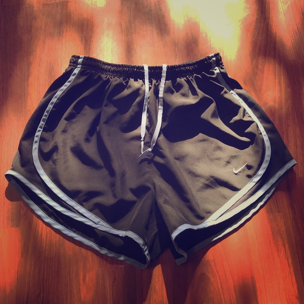 Black and blue Nike shorts.