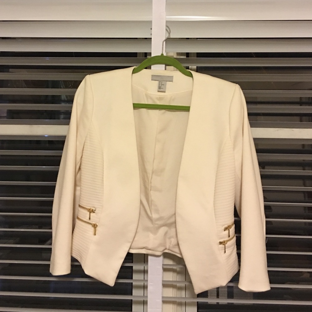 H&M blazer gold zippers size 10