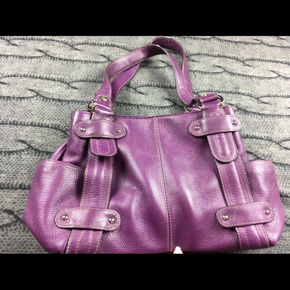 Tignanello plum purple purse real leather