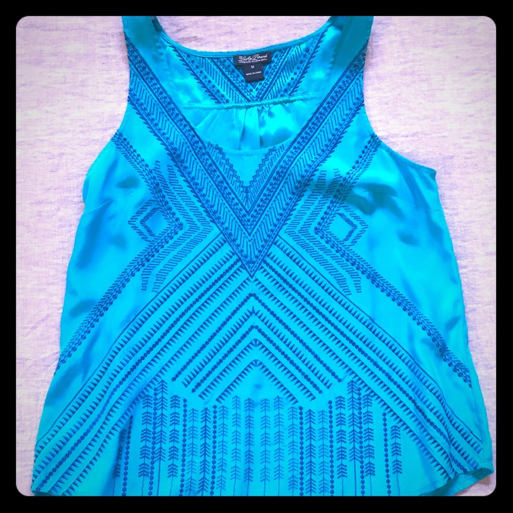 Lucky Brand embroidered top.