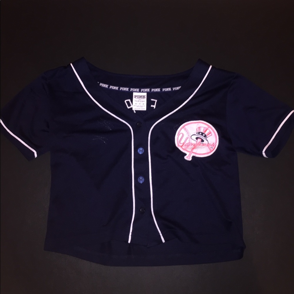 VS Pink Yankees Baseball Crop Top