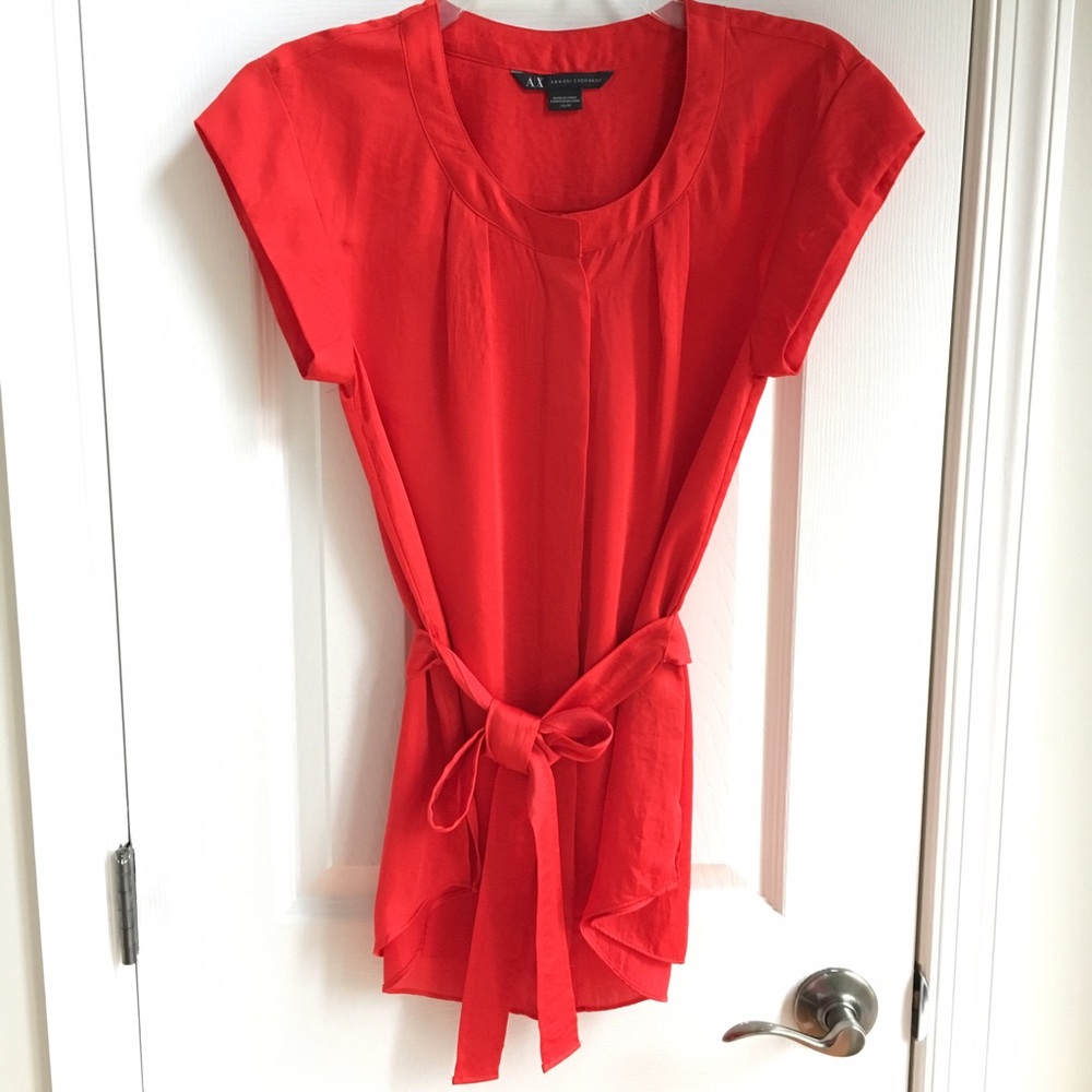 Armani Exchange red tunic top