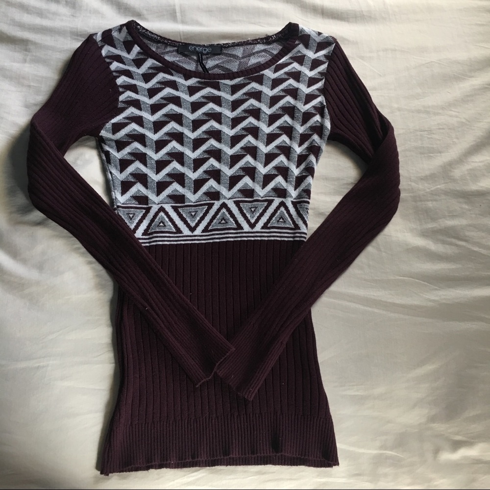 Maroon, Black & Silver Snug Light Sweater