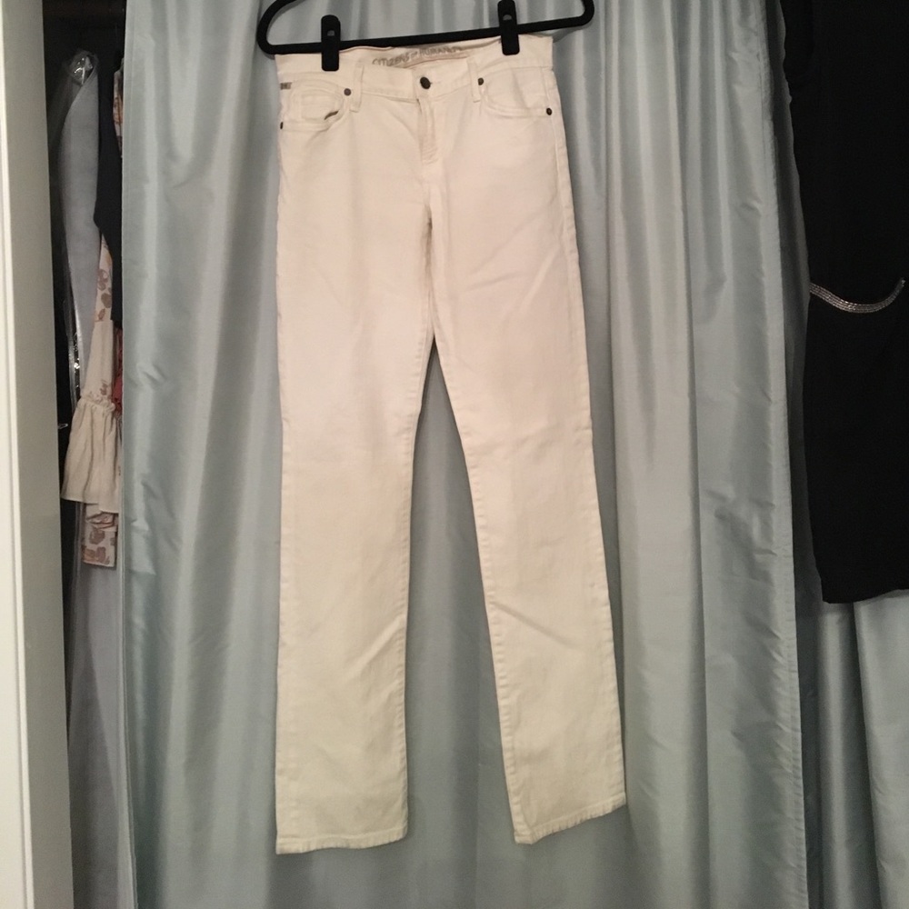 Cream Citizens of Humanity Ava Low Rise Straight
