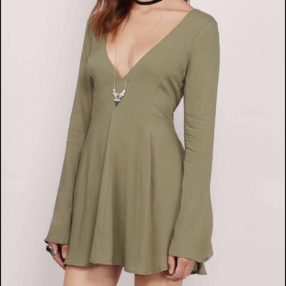 Tobi Olive Skater Dress