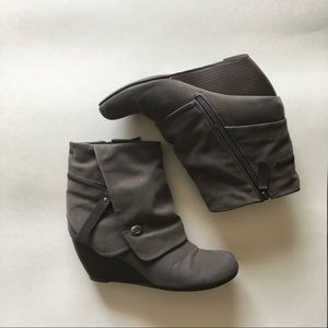 Blowfish Suede Wedge Booties