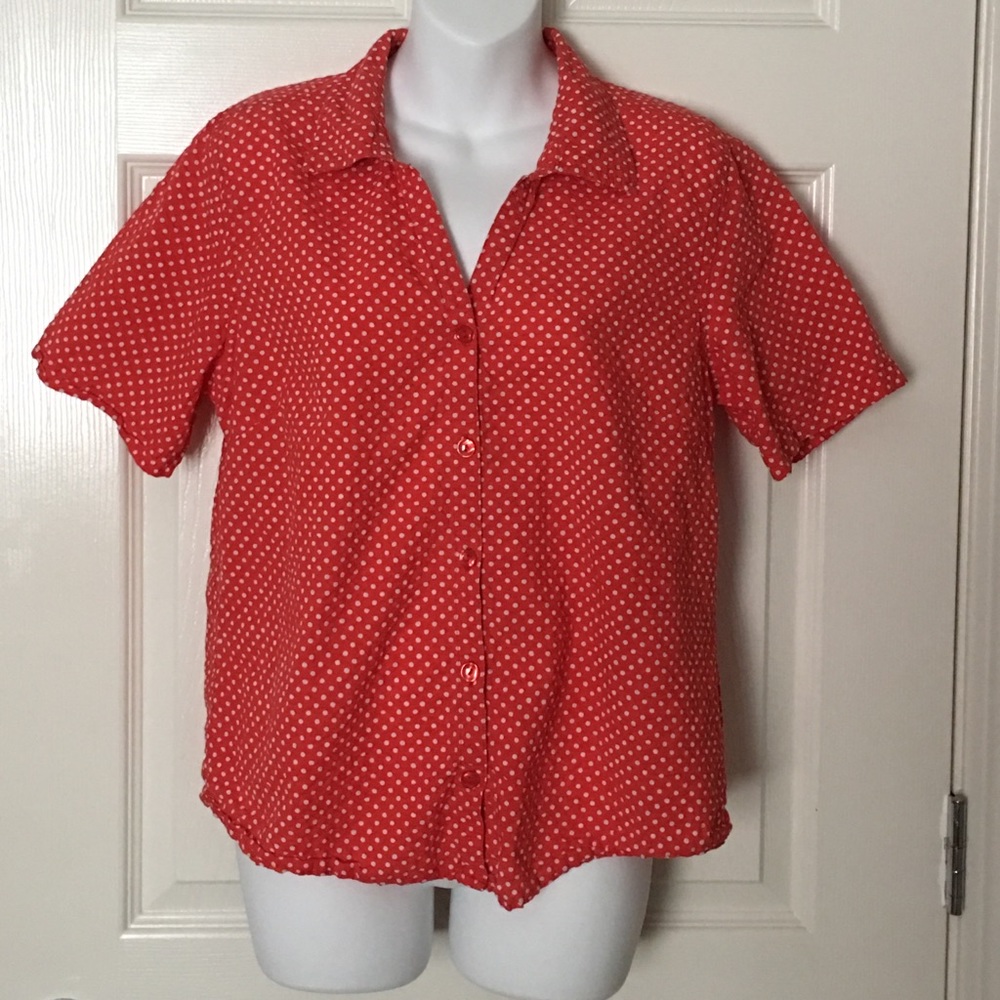 Red polka dot top