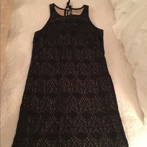 Loft Ann Taylor Black Eyelet Dress