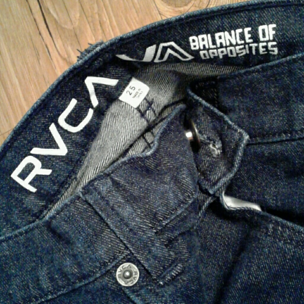 Dark wash straight legs