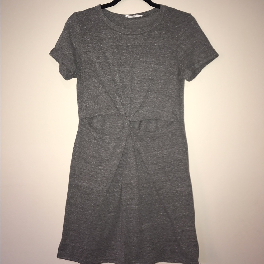 Grey Mini Dress with Cutouts - Small