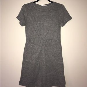 Grey Mini Dress with Cutouts - Small