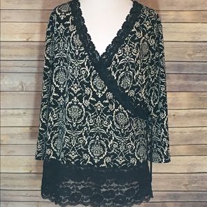 Black & White Crossover Blouse