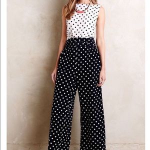Anthropologie Domino Dot Jumpsuit