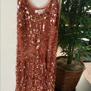Arden B Copper Sequined Dress