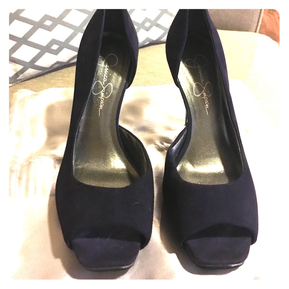 Jessica Simpson navy suede heels