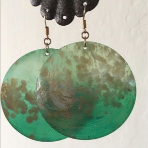 Gold and Green Earrings