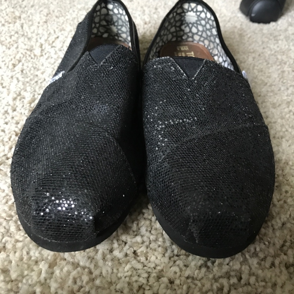 Black Glitter Toms