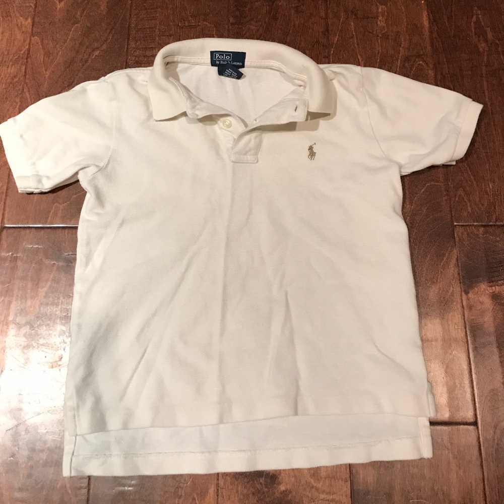Polo by Ralph Lauren. Size 5. White with grey