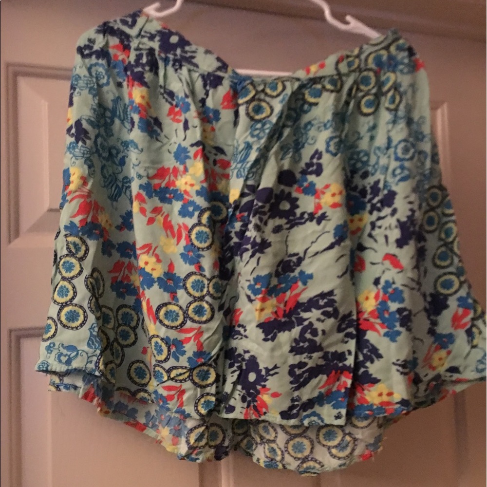 Mint Green Floral Skater Skirt