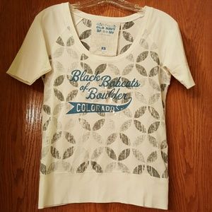 Scoop Neck Graphic T Jersey Style Wide Banding